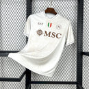 Camisa Pronta Entrega Napoli Away 2025/26 - EA7 Torcedor Masculina - Creme/Marrom