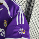 Camisa Pronta Entrega Real Madrid Away 2006/07 - Adidas Retrô Masculina - Roxa/Branca
