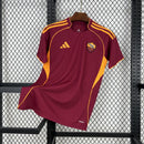 Camisa Roma Home 2025/26 - Adidas Torcedor Masculina - Bordo/Laranja