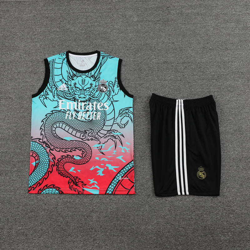 Kit Treino (Regata + Shorts) - Real Madrid 2024/25 Dragon