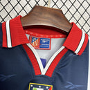 Camisa Atlético de Madrid Away 1998/99 - Reebok Retrô Masculina - Azul/Vermelha