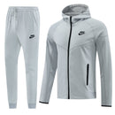 Kit Conjunto Nike Tech Fleece - Jaqueta e Calça- Cinza/Preta