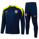 Conjunto de Treino Half Ziper Atlético de Madrid 2025/26 - Nike Jaqueta + Calça - Azul/Amarela