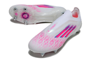 Chuteira Campo Adidas F50 - Trava Mista - Branca/Rosa