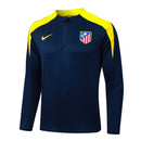Conjunto de Treino Half Ziper Atlético de Madrid 2025/26 - Nike Jaqueta + Calça - Azul/Amarela