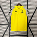 Camisa Polo Flamengo Treino 2025/26 - Adidas Torcedor Masculina - Amarela/Cinza