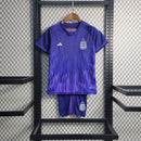 Kit Infantil Seleção Argentina Away 2022/23 - Adidas Torcedor - Roxa