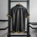 Camisa Pronta Entrega Real Madrid Away 1999/01 - Adidas Retrô Masculina - Preta/Laranja