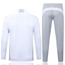 Conjunto Half Ziper Real Madrid 2025/26 - Adidas Jaqueta + Calça - Branca/Cinza