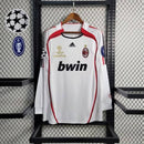 Camisa Manga Longa Milan  Away 2006/07 - Adidas  Retrô Masculina - Branca/Vermelha